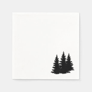 Forest Pine Trees Silhouette Napkins
