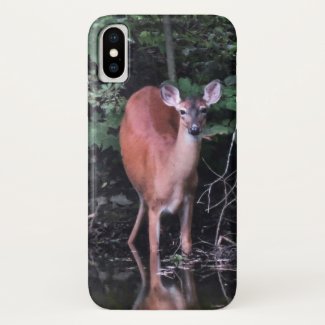 Forest Pond and White Tailed Deer iPhone X Case