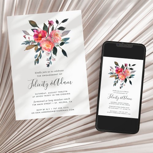 Forest Posy Engagement Party Invitation