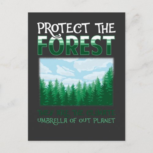 Forest Proctection Nature Environment Awareness Postcard