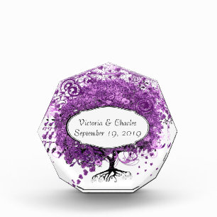 Forest Purple Heart Leaf Tree Wedding Award