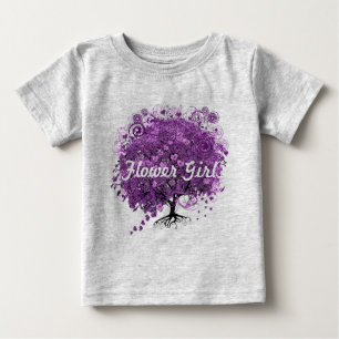 Forest Purple Heart Leaf Tree Wedding Baby T-Shirt