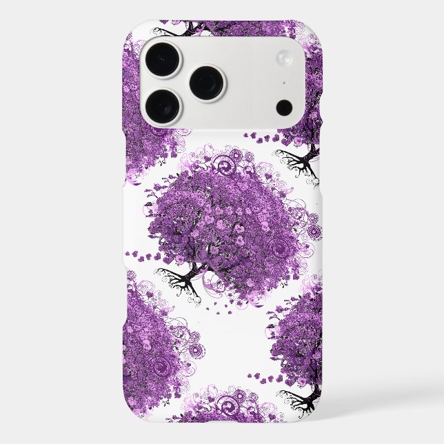 Forest Purple Heart Leaf Tree Wedding Case-Mate iPhone Case (Back)