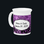Forest Purple Heart Leaf Tree Wedding Drink Pitcher<br><div class="desc">Forest Purple Heart Leaf Tree Wedding</div>