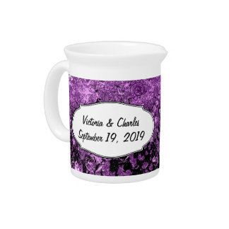 Forest Purple Heart Leaf Tree Wedding Drink Pitcher