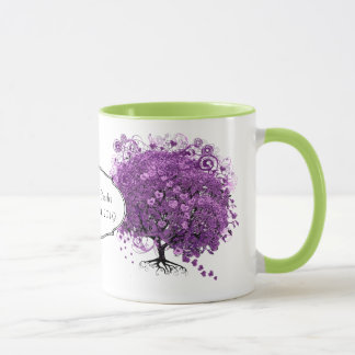 Forest Purple Heart Leaf Tree Wedding Mug