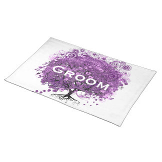 Forest Purple Heart Leaf Tree Wedding Placemat