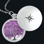 Forest Purple Heart Leaf Tree Wedding Sterling Silver Necklace<br><div class="desc">Forest Purple Heart Leaf Tree Wedding</div>