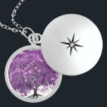 Forest Purple Heart Leaf Tree Wedding Sterling Silver Necklace<br><div class="desc">Forest Purple Heart Leaf Tree Wedding</div>