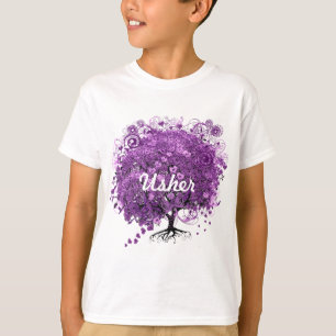 Forest Purple Heart Leaf Tree Wedding T-Shirt