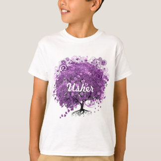 Forest Purple Heart Leaf Tree Wedding T-Shirt