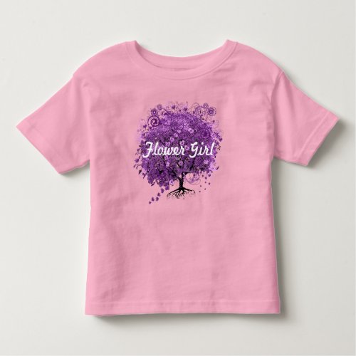 Forest Purple Heart Leaf Tree Wedding Toddler T_shirt