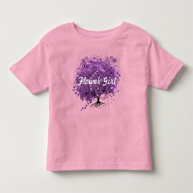 Forest Purple Heart Leaf Tree Wedding Toddler T-shirt (Front)