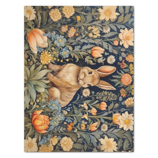 Forest Rabbit William Morris Cottagecore Decoupage Tissue Paper Zazzle