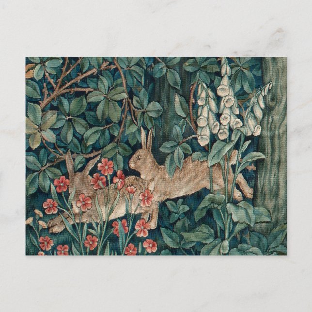 Forest Rabbits Tapestry Postcard (Front)