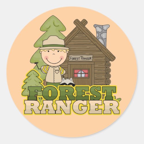 Forest Ranger Boy Tshirts and Gifts Classic Round Sticker