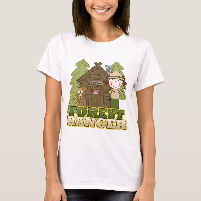 Forest Ranger - Brunette Girl T-Shirt (Front)