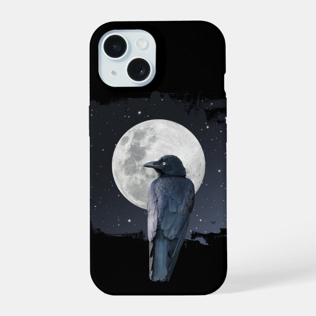 Forest Raven Cold Moon Iphone Case (Back)
