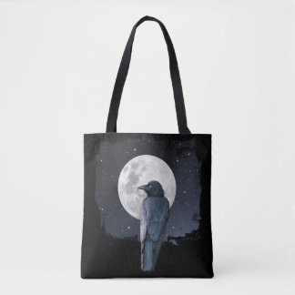 Forest Raven Cold Moon Tote Bag