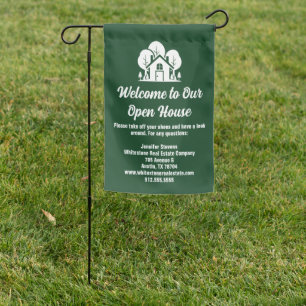 Forest Real Estate Company Custom Open House Garden Flag