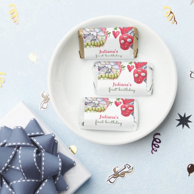 Forest Red Mushrooms Kids Birthday Hershey's Miniatures (Party)