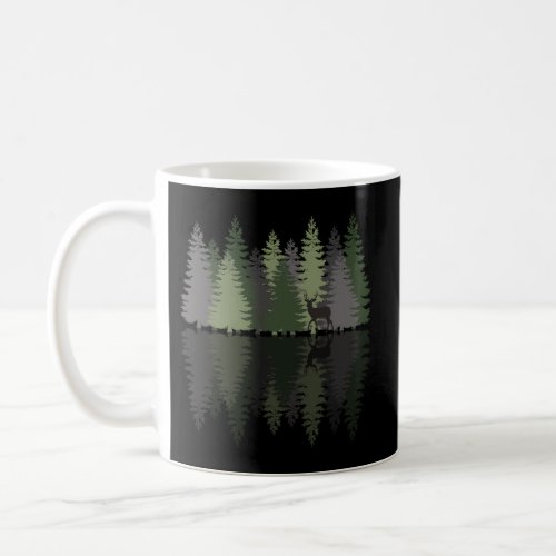 Forest Reflection Nature Trees Woods Deer Outdoor  Coffee Mug