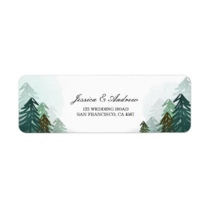 Forest Return Address Label Rustic Adventure Pine