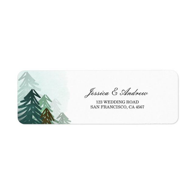 Forest Return Address Label Rustic Adventure Pine (Front)