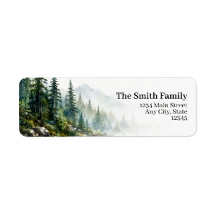 Forest Return Address Labels Pine Trees