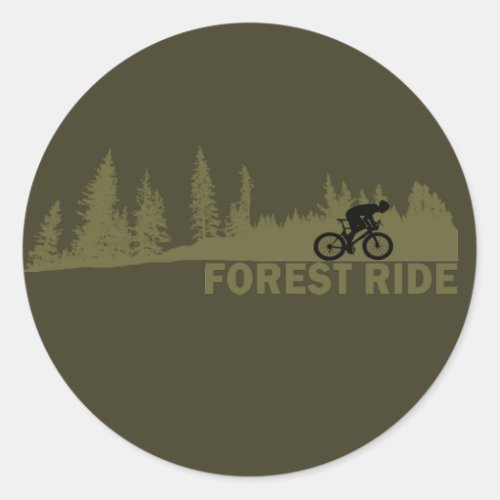 Forest ride classic round sticker