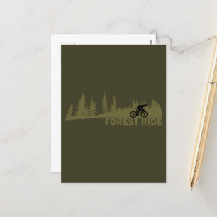 forest ride holiday postcard