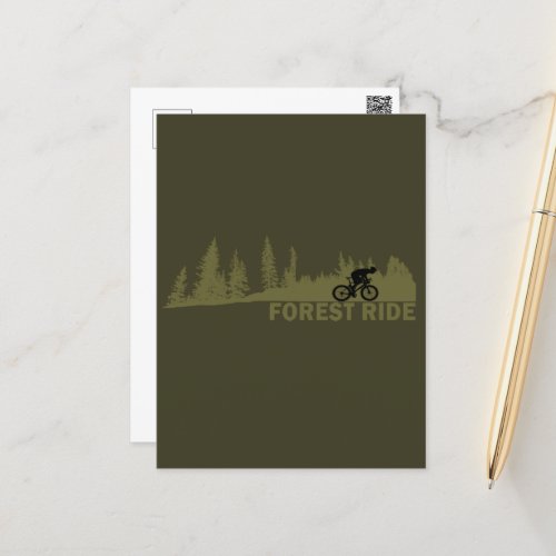 forest ride holiday postcard