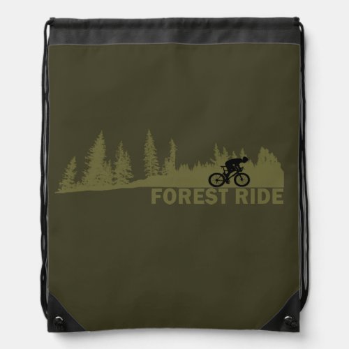 forest ride mountain biking gift drawstring bag