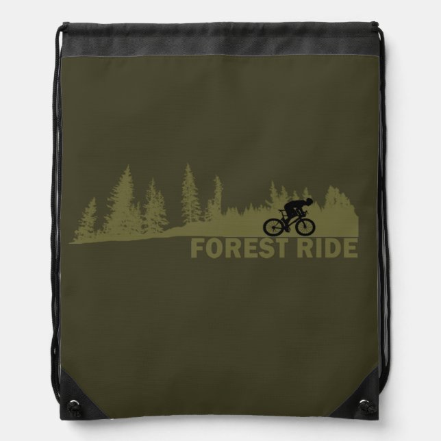 forest ride mountain biking gift drawstring bag (Front)