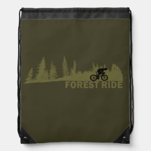 forest ride off road drawstring bag