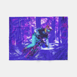 Forest Rider - BMX Racer Fleece Blanket