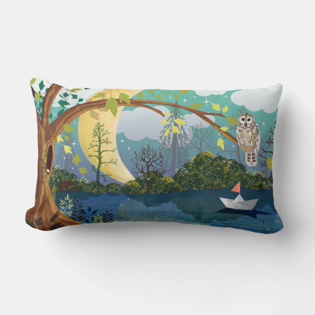 Forest River Illustrated Children’s Lumbar Pillow (Front)