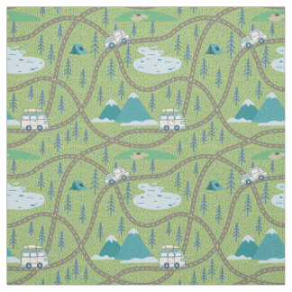 Forest road map pattern fabric