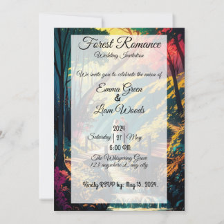 Forest Romance: A Wedding Tale Invitation