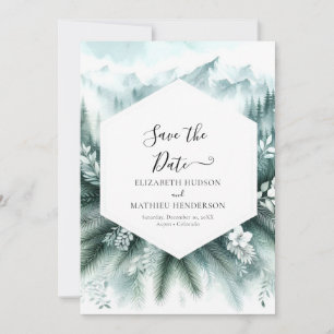 Forest Romantic Mountain Wedding Save The Date