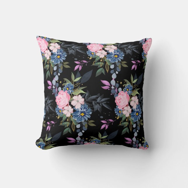 Forest roses throw pillow (Front)