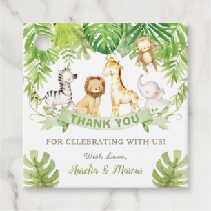 Forest Safari Jungle Animals Baby Shower Birthday Favor Tags