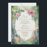 Forest Sage Green Pink Floral 15 Mis Quince Party Invitation<br><div class="desc">Forest Sage Green Pink Flowers 15 Mis Quince Party Invitation
Quinceañera 15 Anos,  16th Birthday Gold Butterfly</div>