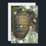 Forest Sage Green Princess Quinceañera  Invitation<br><div class="desc">Forest Sage Green Princess Quinceañera Invite</div>