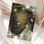 Forest Sage Green Princess Quinceañera  Invitation<br><div class="desc">Forest Sage Green Princess Quinceañera Invite</div>