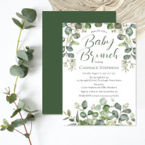 Forest | Sage Green Seeded Eucalyptus Baby Brunch Invitation