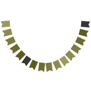 Forest Sage Green to Charcoal Gradient  Bunting Flags