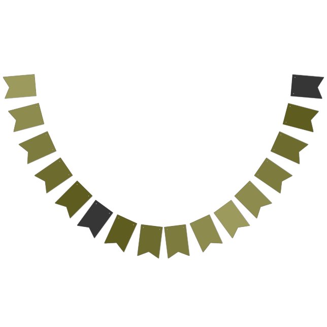 Forest Sage Green to Charcoal Gradient  Bunting Flags (All)