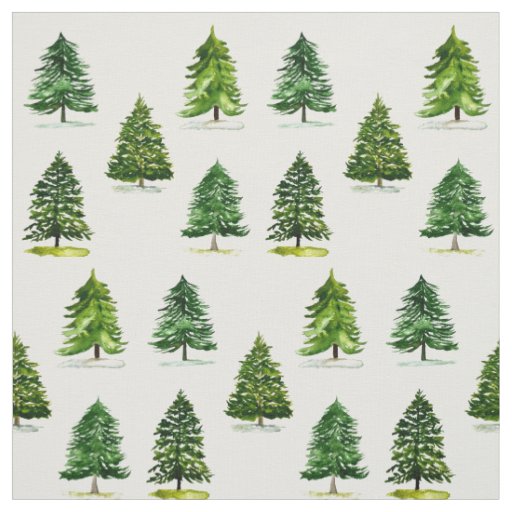 Forest Scandinavian Christmas Tree Pattern Cute Fabric