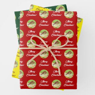 Forest Scene Christmas Wrapping Paper Sheets
